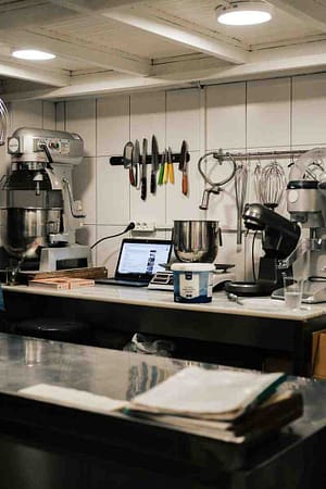 modern kitchen with best food processor for grating cheese