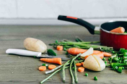 chopped vegetable on the table